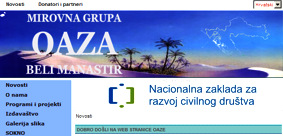 Web-stranica Mirovne grupe Oaza